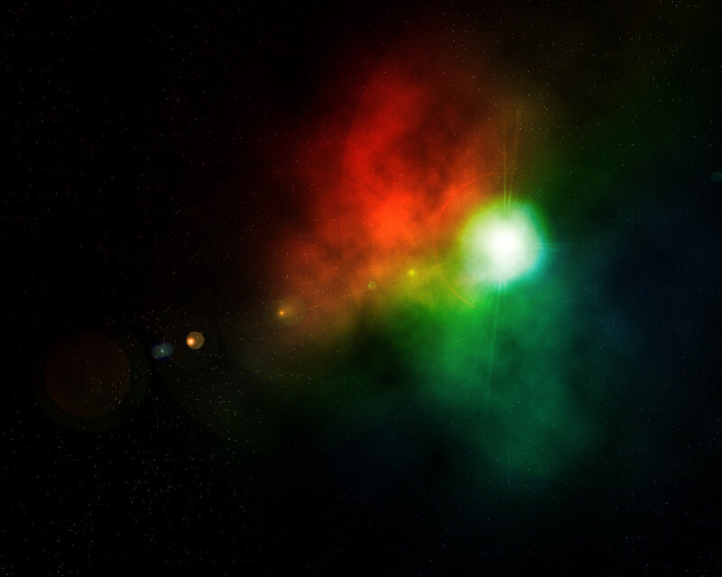 Nebula with Bright Star — Green