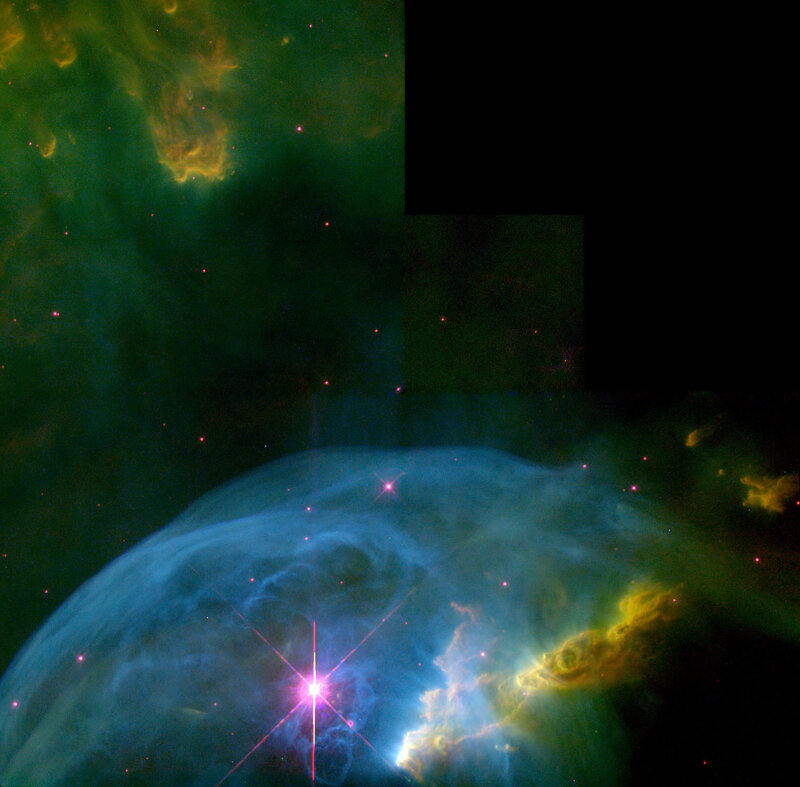 Nebula with bright star