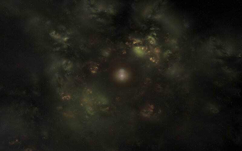 Nebula with Central Star — Black