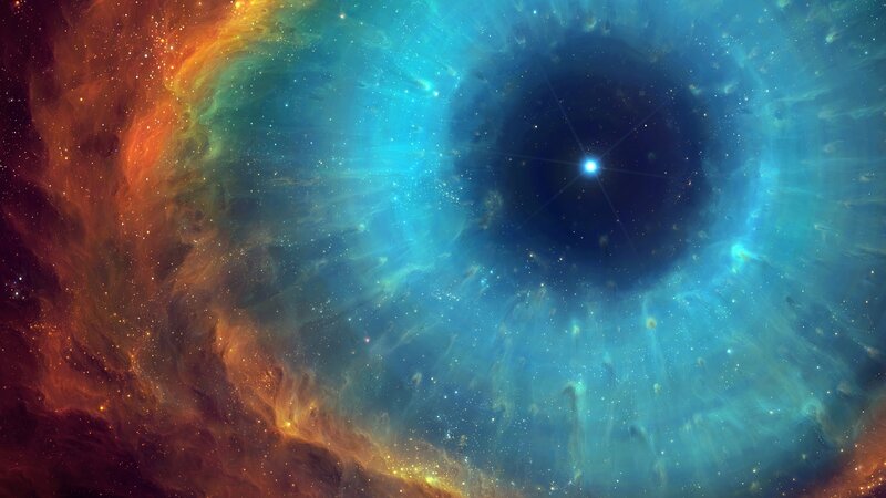 Nebula with Central Star — Blue, Cosmic, Digital Art, Gas Clouds, Dust