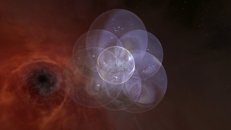 Nebula with Concentric Rings — Purple, Cosmic