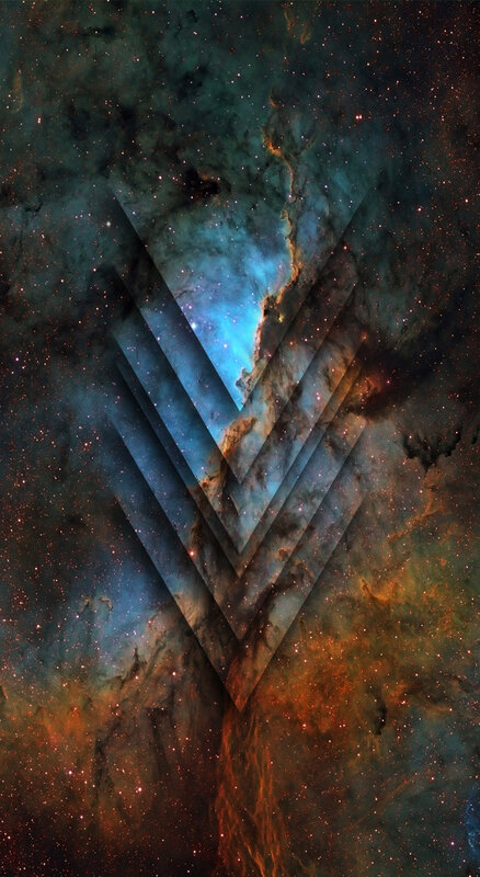 Nebula with Geometric Overlay