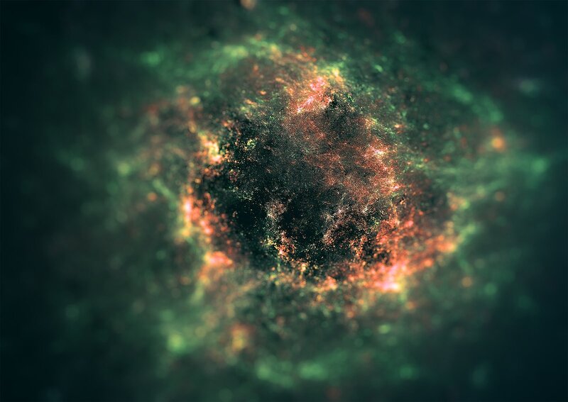 Nebula with Glowing Particles — Green