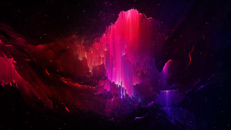Nebula with Glowing Pillars