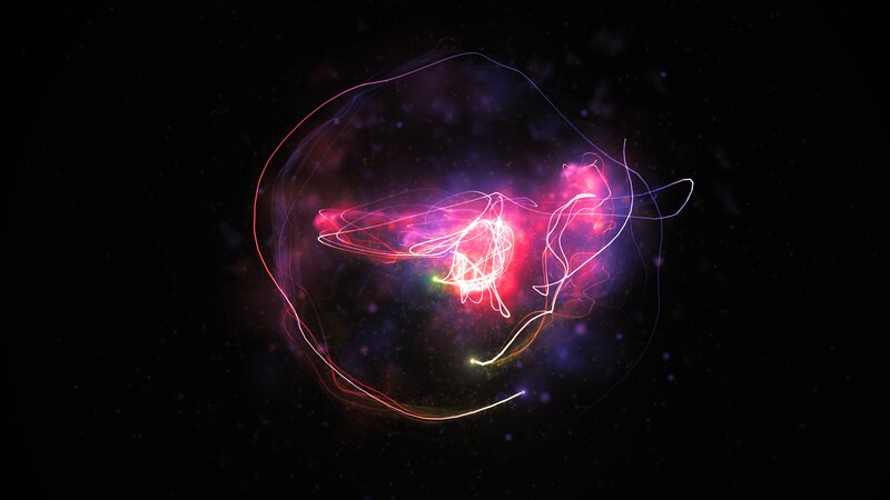 Nebula with Light Trails