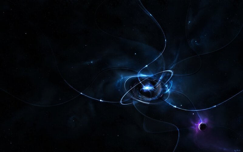 Nebula with Orbiting Planets