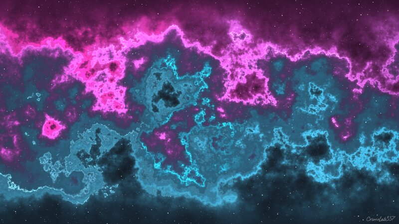 Nebula with Pink and Blue Clouds