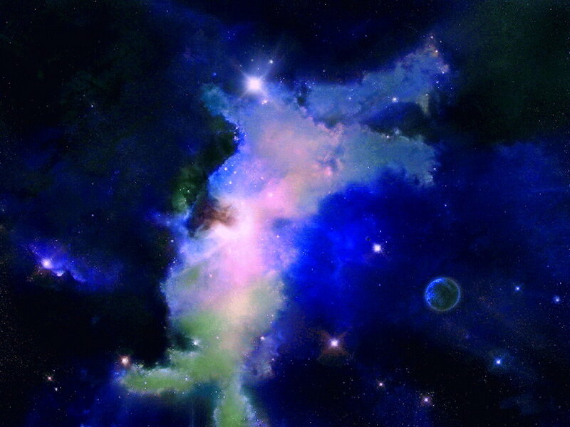 Nebula with Planet — Blue
