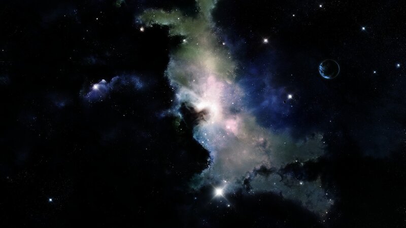 Nebula with Planets — Black, Cosmic