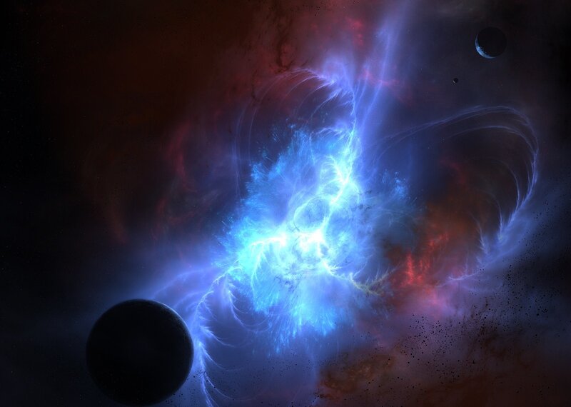 Nebula with Planets — Blue