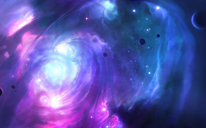 Nebula with Planets — Purple