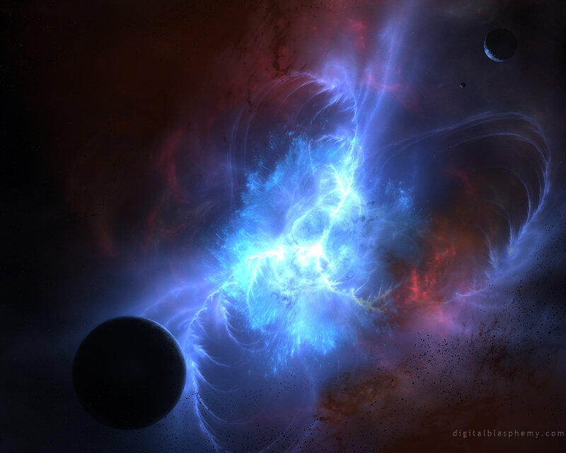 Nebula with Planets