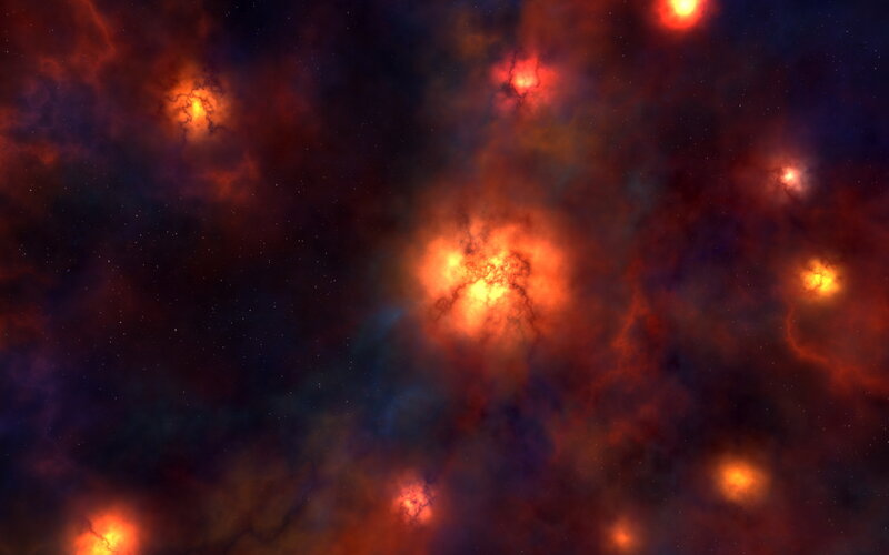 Nebula with Star Clusters