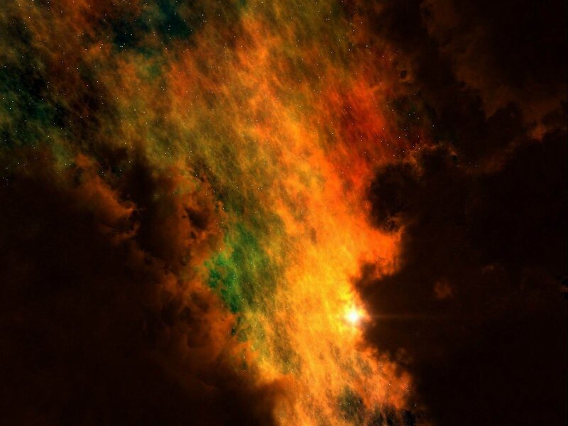 Nebula with Star — Orange, Cosmic