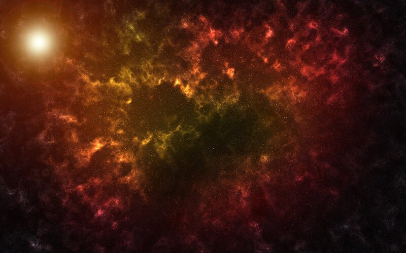 Nebula with Star — Red, Cosmic