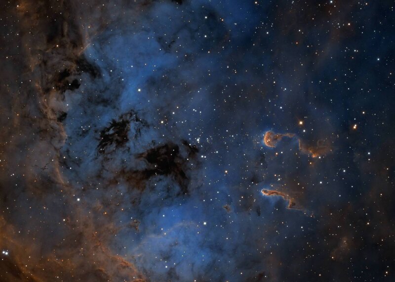 Nebula with Stars — Blue, Cosmic, Night, Photograph