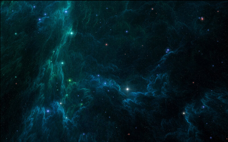Nebula with Stars — Blue, Cosmic, Night