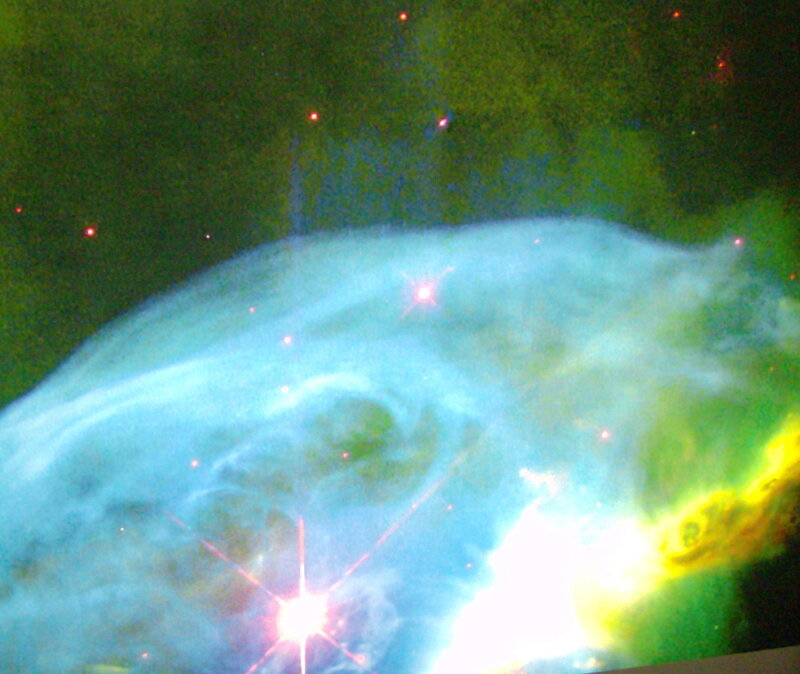 Nebula with Stars — Blue, Cosmic, Photograph, Gas Clouds, Space