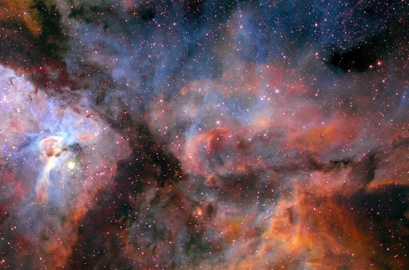 Nebula with Stars — Blue, Cosmic, Photograph, Gas Clouds