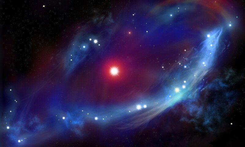 Nebula with Stars — Blue, Dramatic, Night