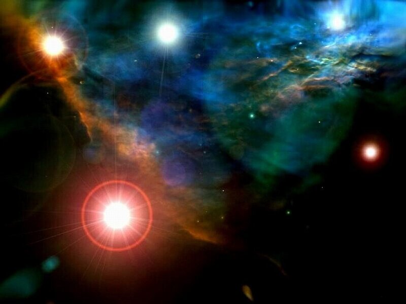 Nebula with Stars — Blue, Dramatic