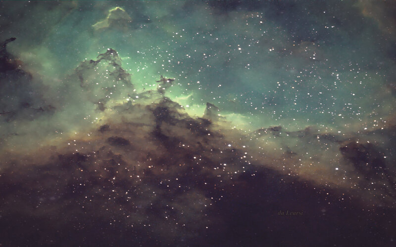 Nebula with Stars — Green, Cosmic, Night