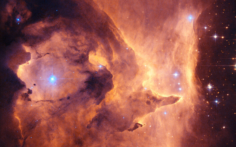 Nebula with Stars — Orange, Cosmic, Night