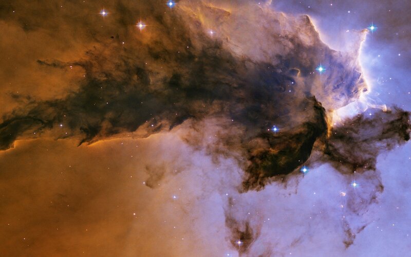 Nebula with Stars — Orange, Cosmic, Photograph