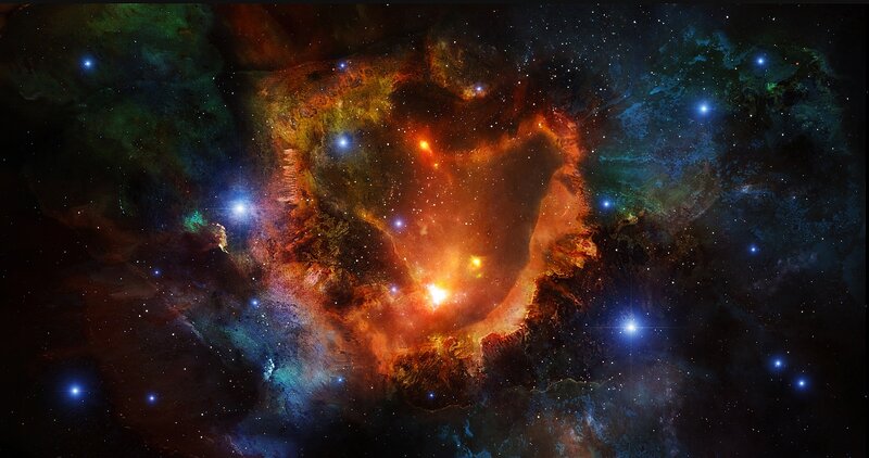 Nebula with Stars — Orange
