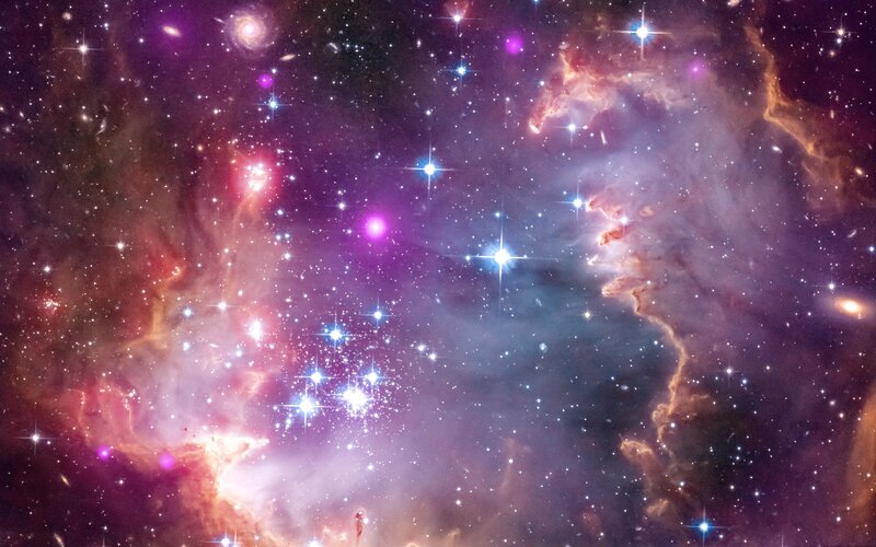 Nebula with Stars — Photograph, Pink