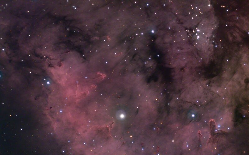 Nebula with Stars — Purple, Cosmic, Night, Photograph, Gas Clouds