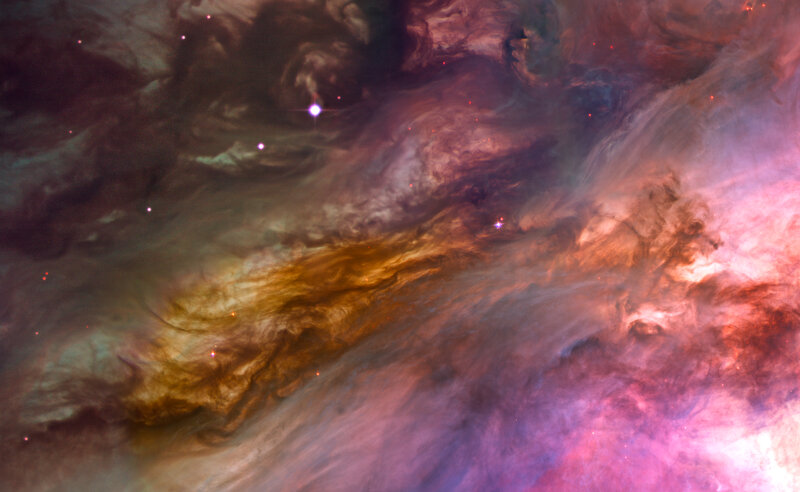 Nebula with Stars — Purple, Cosmic, Photograph, Gas Clouds, Dust, Pink, Brown