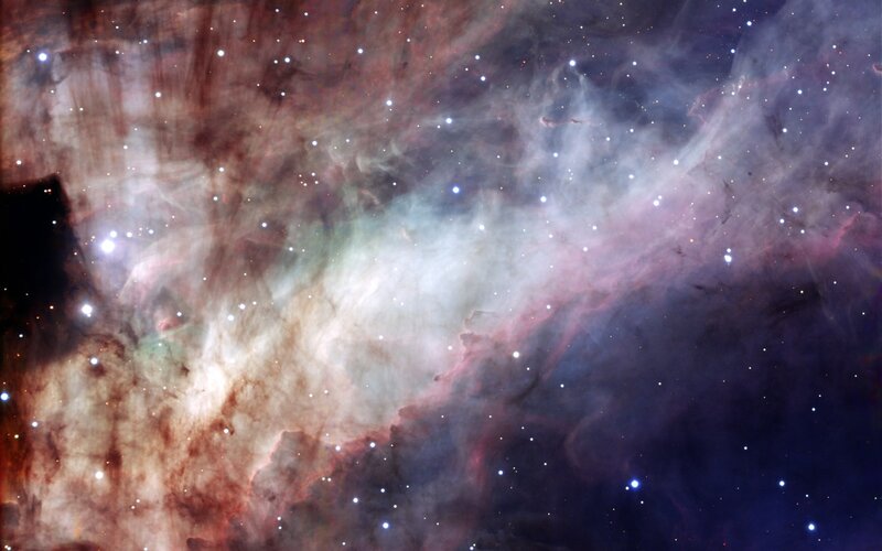 Nebula with Stars — Purple, Cosmic, Photograph, Gas Clouds, Dust, White