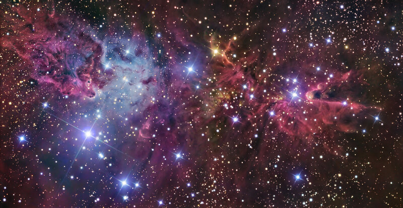 Nebula with Stars — Purple, Red