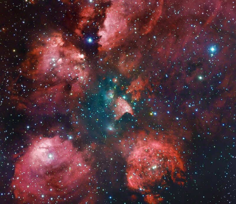 Nebula with Stars — Red, Cosmic, Night