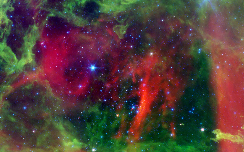 Nebula with Stars — Red, Cosmic