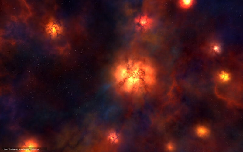 Nebula with Stars — Red, Dramatic