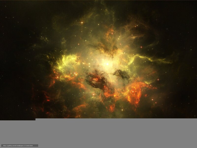 Nebula with Stars — Yellow, Cosmic