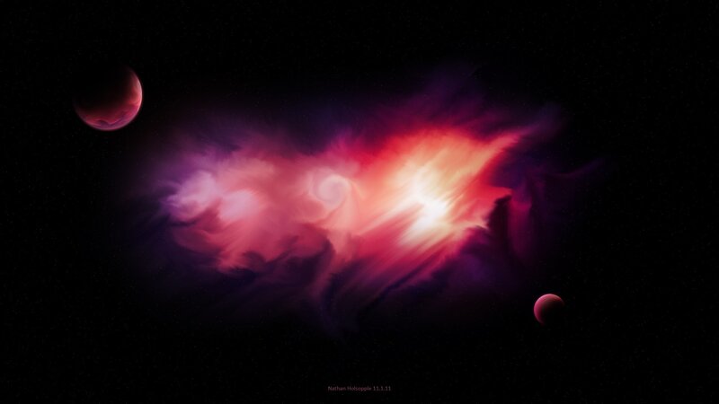 Nebula with Two Planets