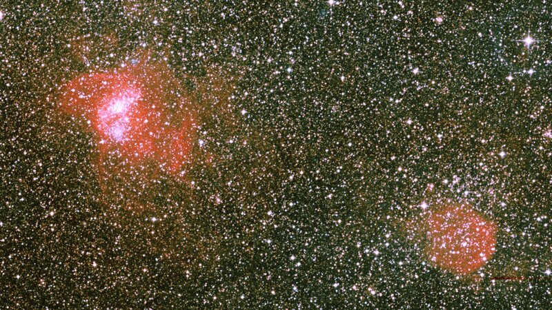 Nebulae in starfield