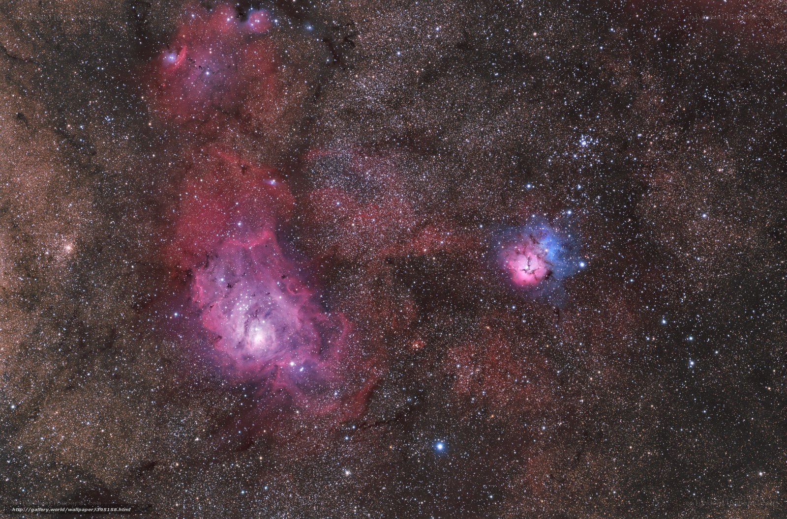 Nebulae in the night sky