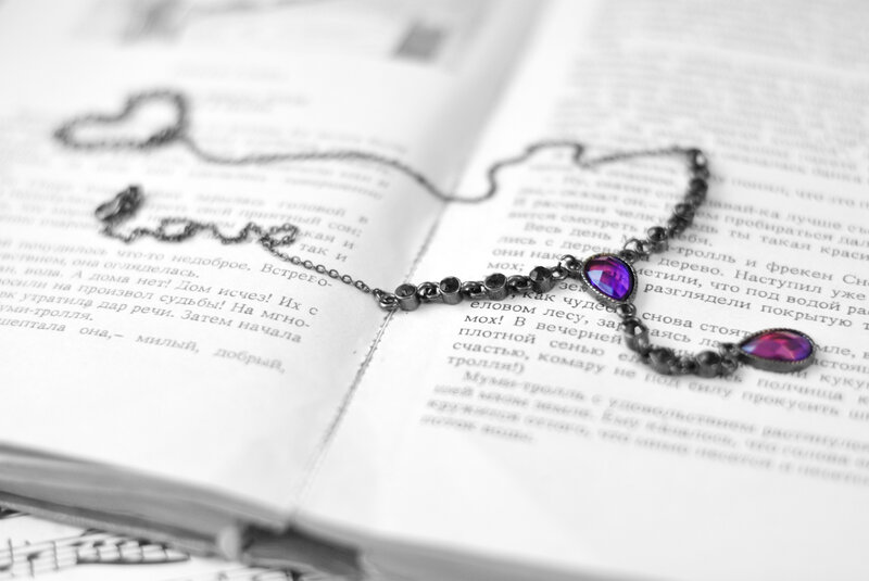 Necklace on Book Pages