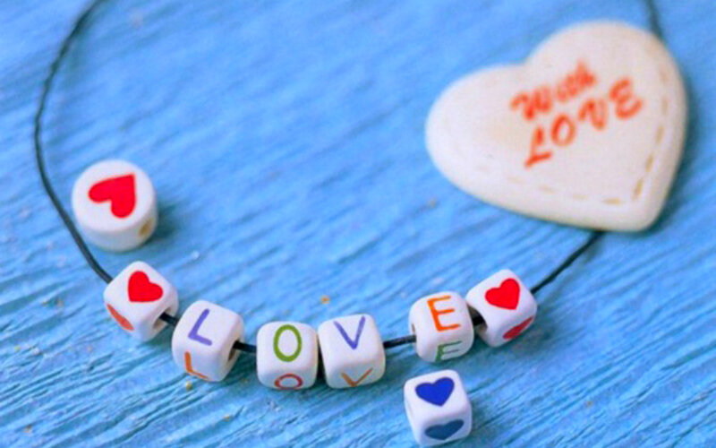 Necklace with Love Beads