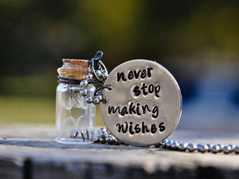 Necklace with Wish Bottle — Silver