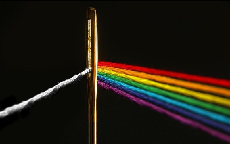 Needle with Rainbow Thread — Black