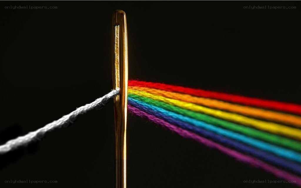 needle with rainbow thread