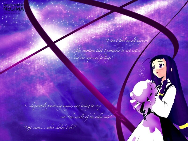 Negima character with quotes