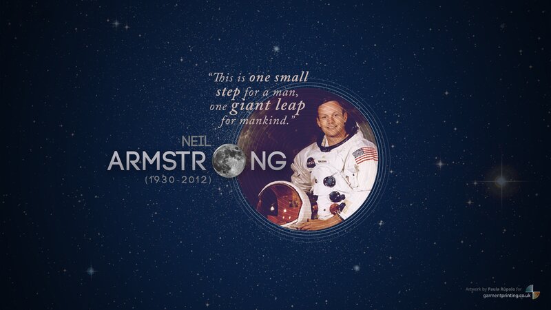 Neil Armstrong in Space Suit — Blue