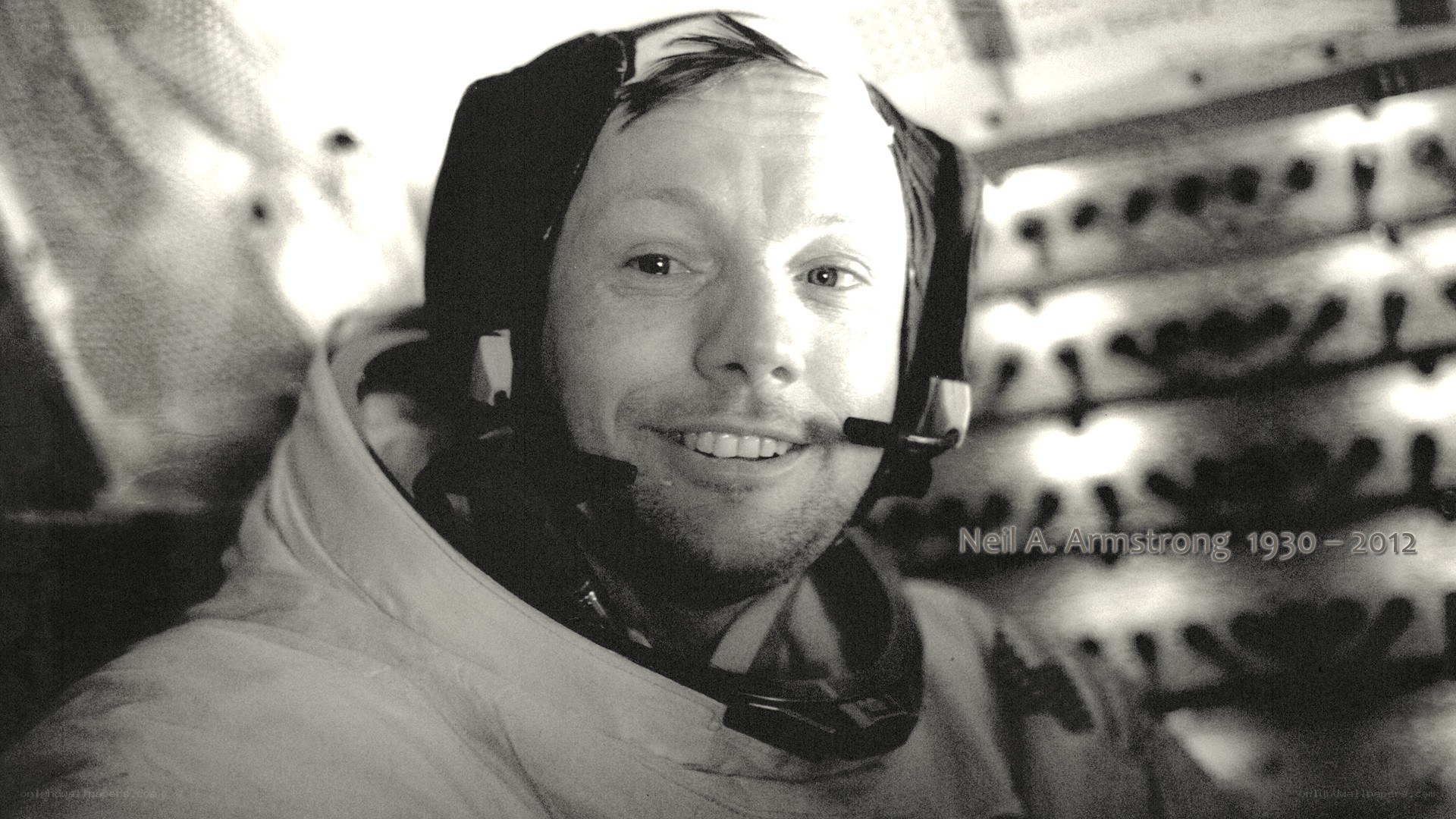 Neil Armstrong in spacecraft