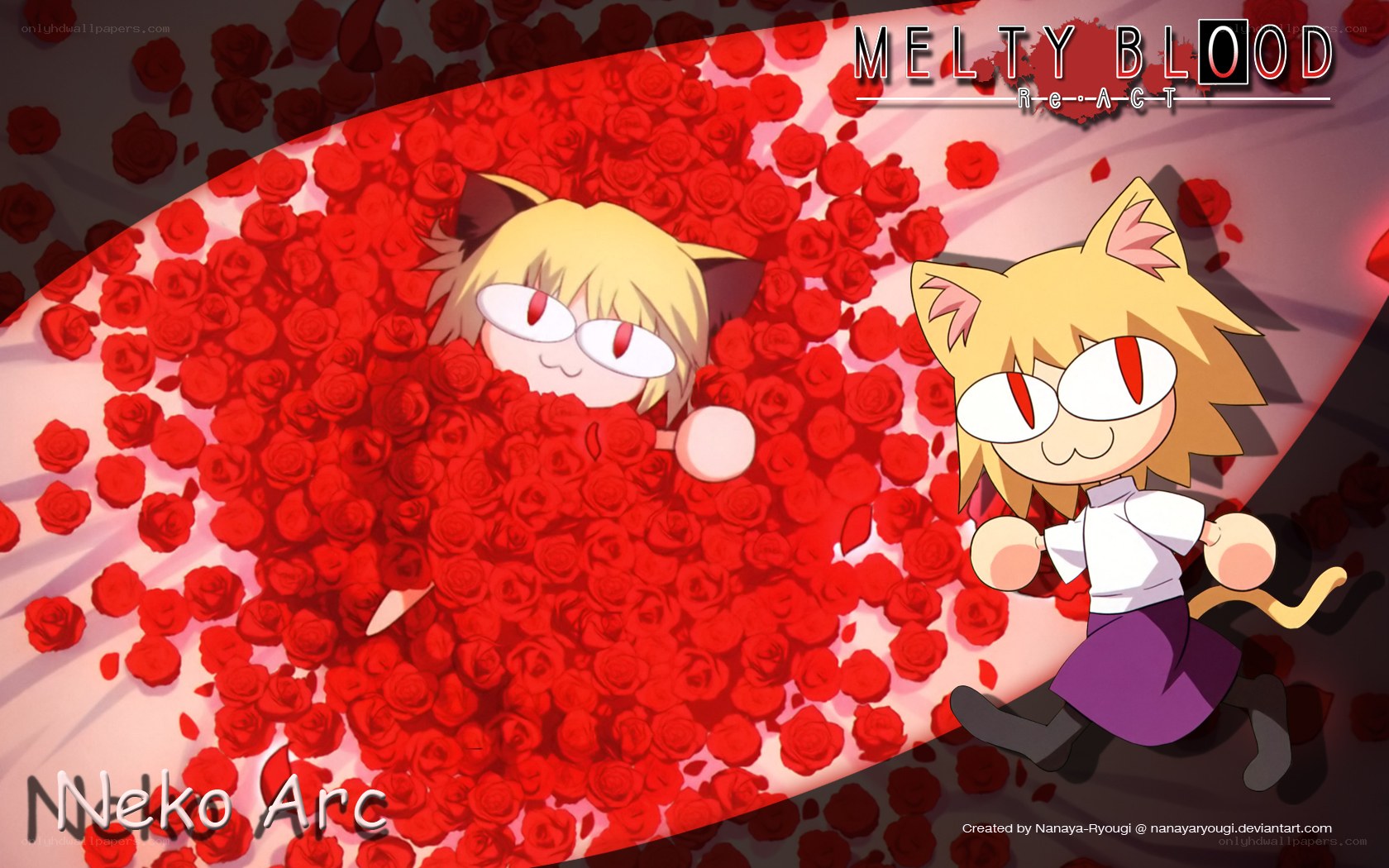 Neko Arc in rose field